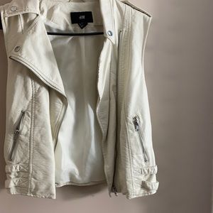 Cream faux leather vest